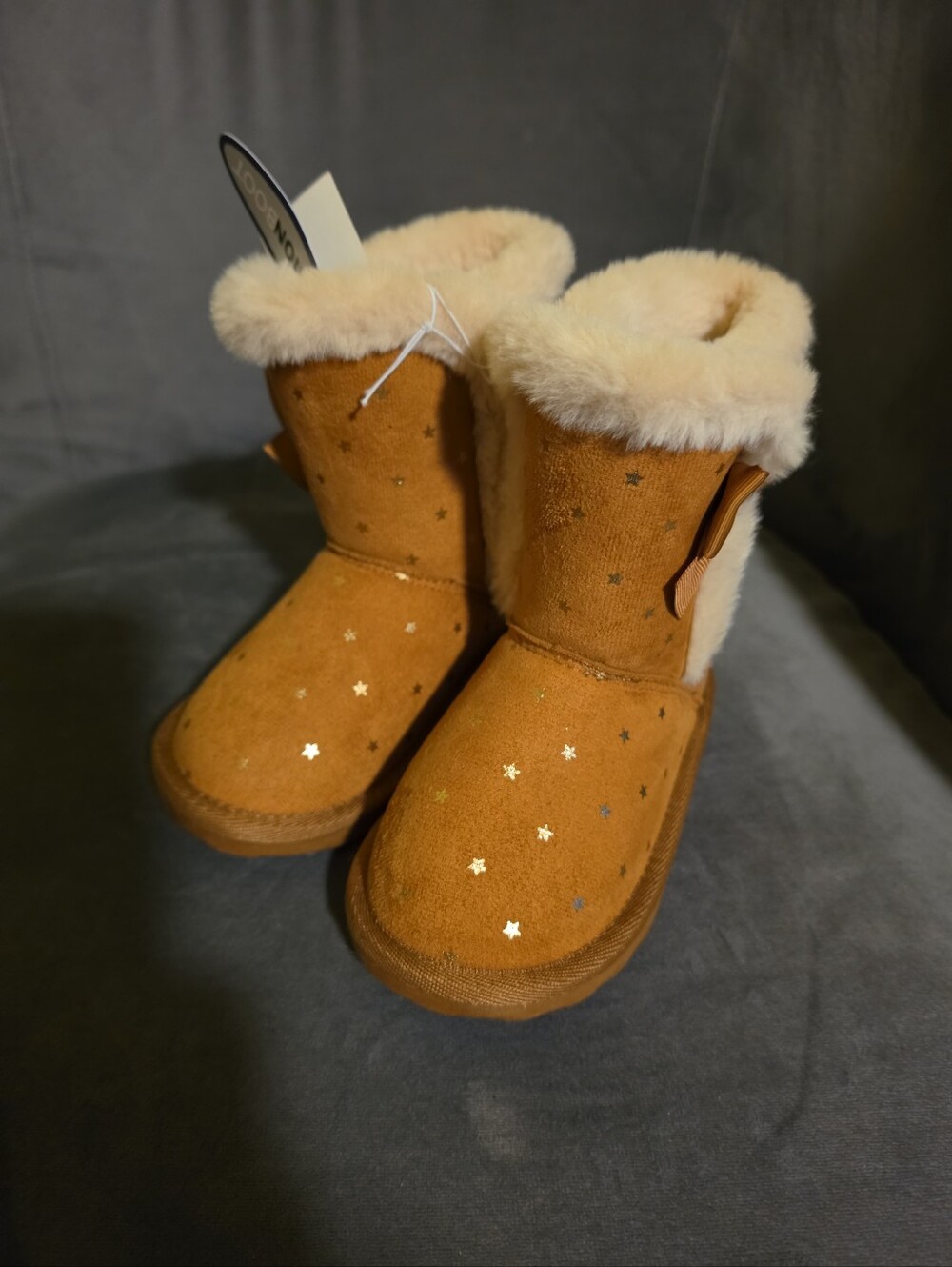 NWT Falls Creek Toddler Girls Size 7 Saree Faux Suede Fur Stars Fashion Boots